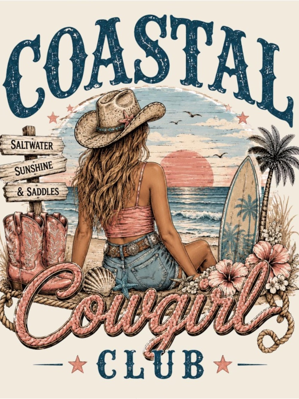 Coastal Cowgirl Club Tee